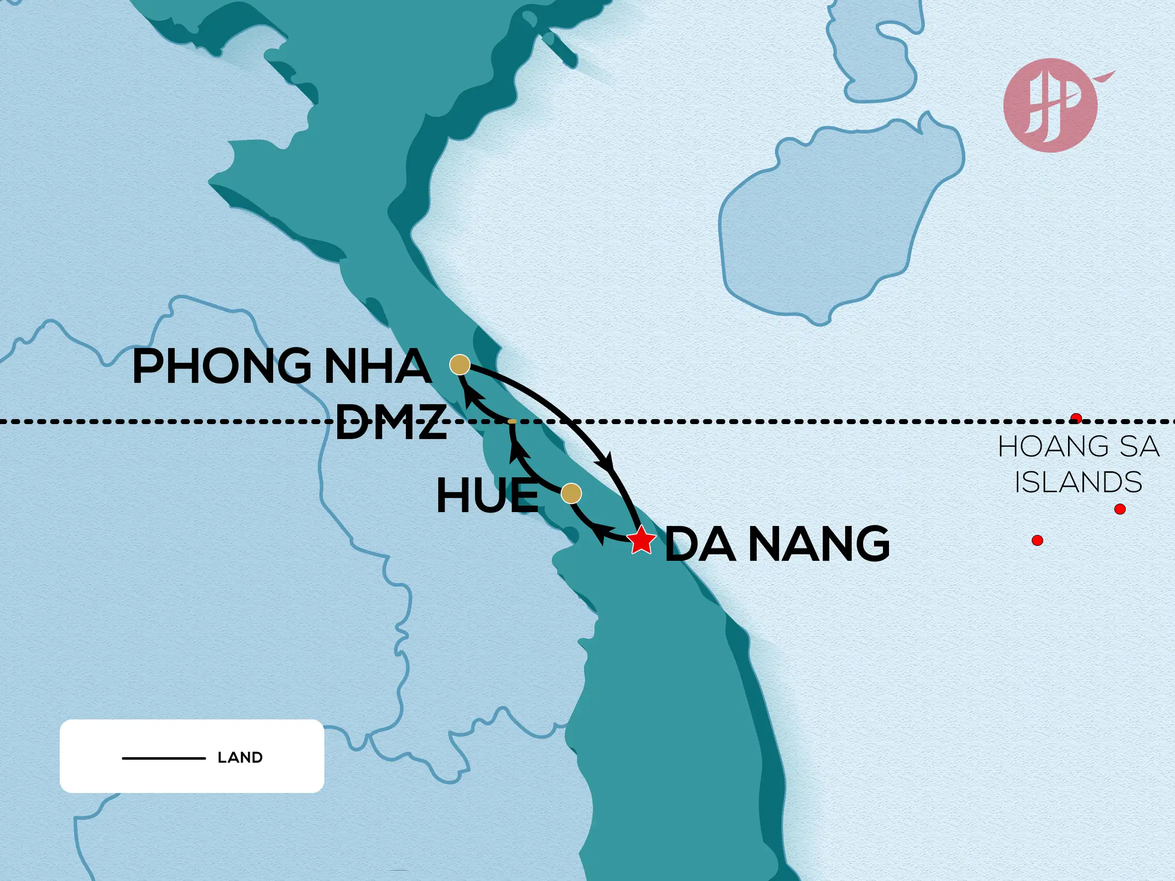 flight route of Central Discovery tour