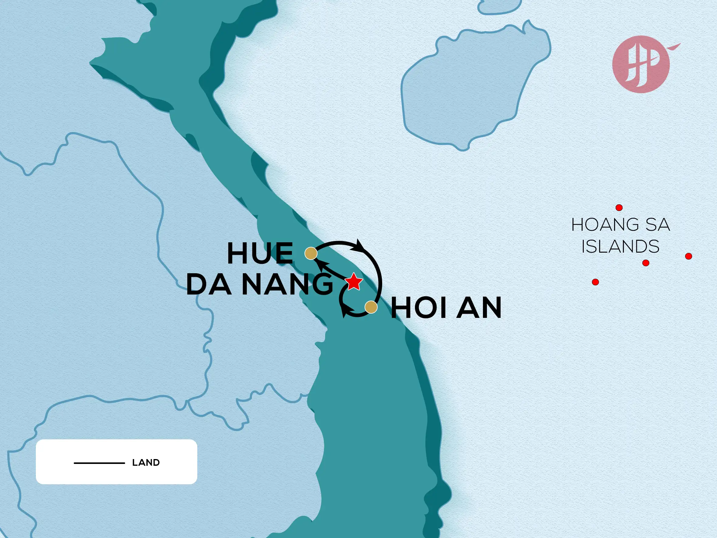 flight route of Central Heritage tour